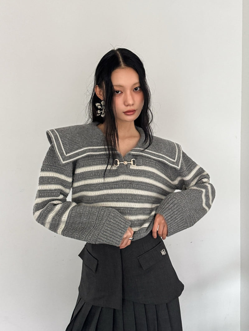 Foundation - Korean Women Fashion - #momslook - Urban Sailor Buckle Knit - 8