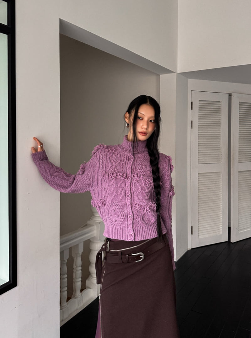 Foundation - Korean Women Fashion - #momslook - Forming Tassel Cardigan - 11