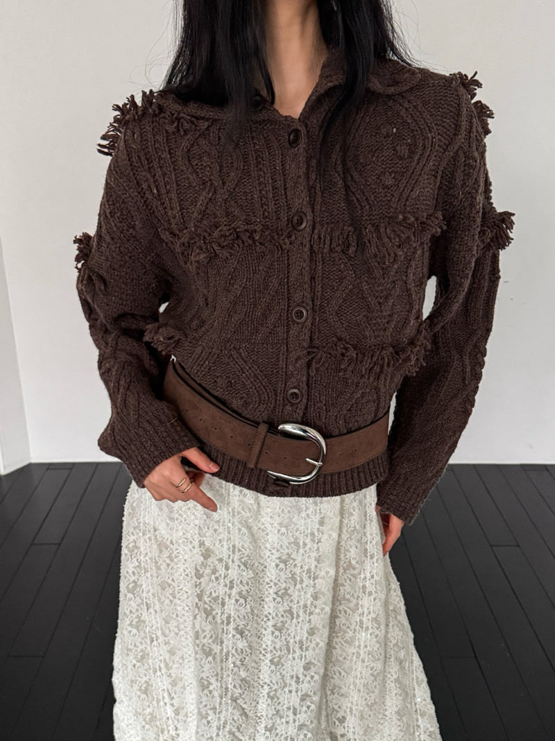 Foundation - Korean Women Fashion - #momslook - Forming Tassel Cardigan - 7