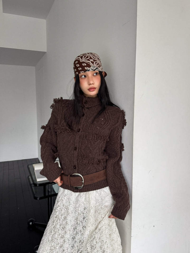 Foundation - Korean Women Fashion - #momslook - Forming Tassel Cardigan - 9