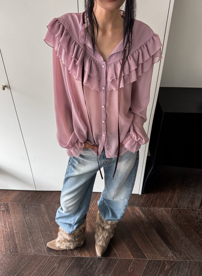 Foundation - Korean Women Fashion - #momslook - Sorbet Velvet Blouse - 3