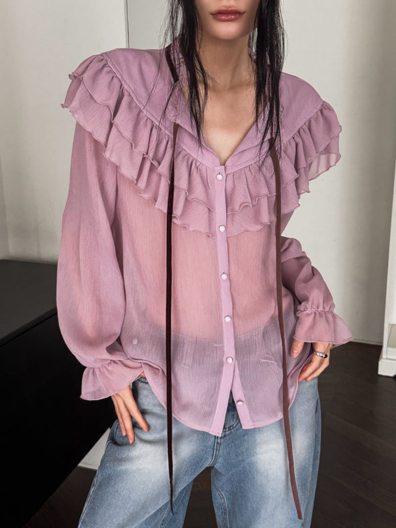 Foundation - Korean Women Fashion - #momslook - Sorbet Velvet Blouse - 5