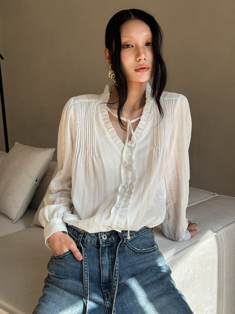 Foundation - Korean Women Fashion - #restrostyle - Lea Pintuck Blouse - 6