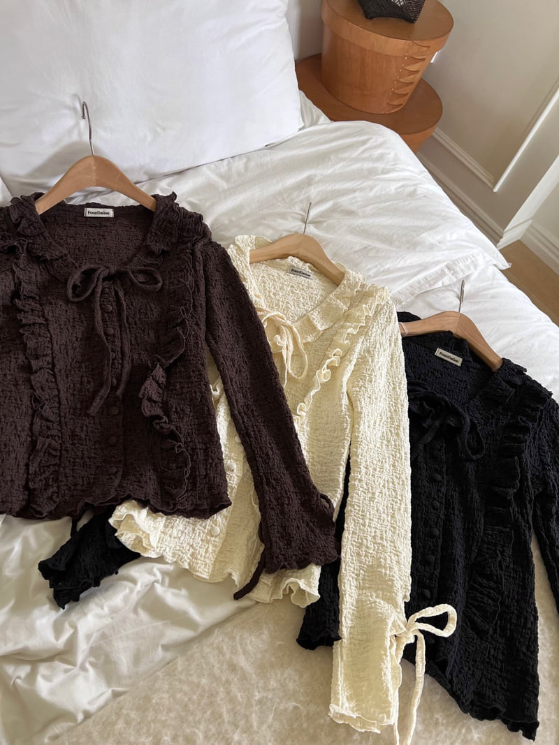Foundation - Korean Women Fashion - #restrostyle - Crack Frill Blouse - 2