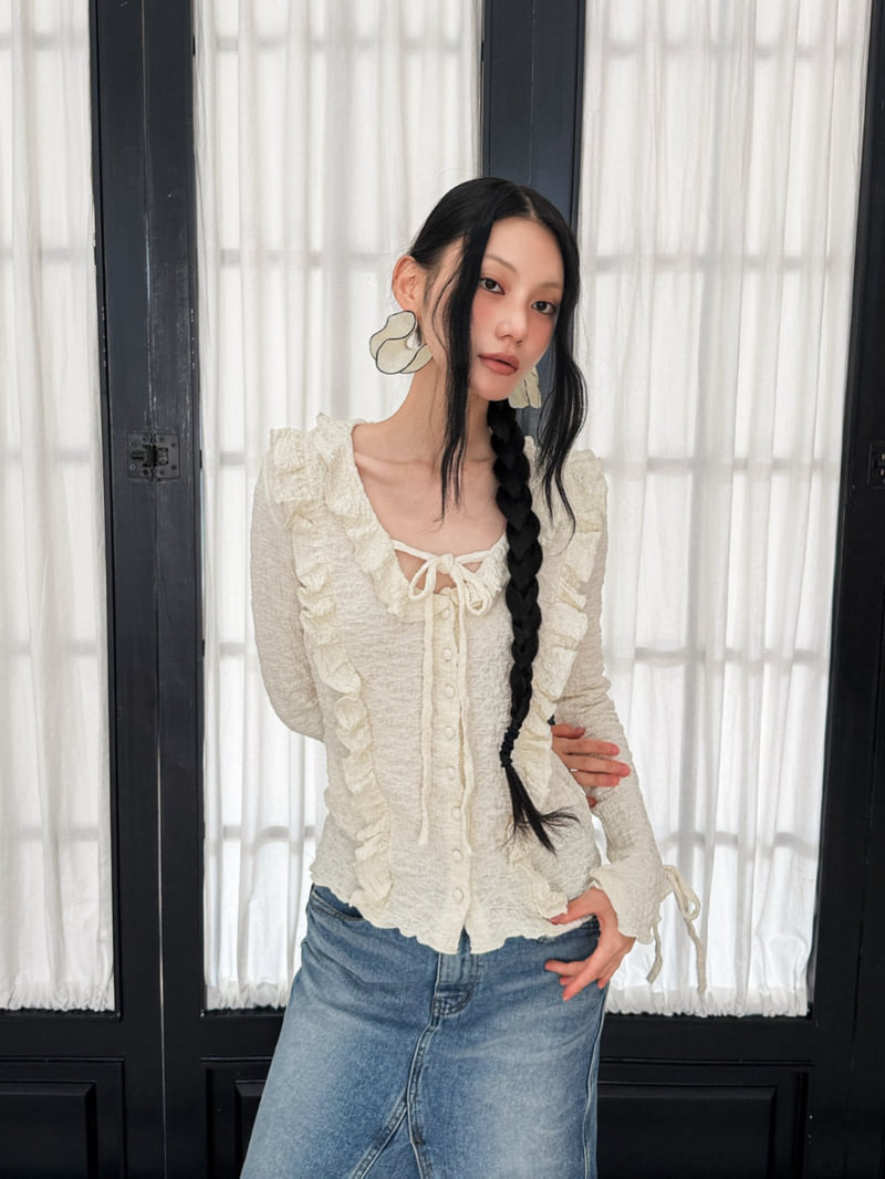 Foundation - Korean Women Fashion - #romanticstyle - Crack Frill Blouse - 3