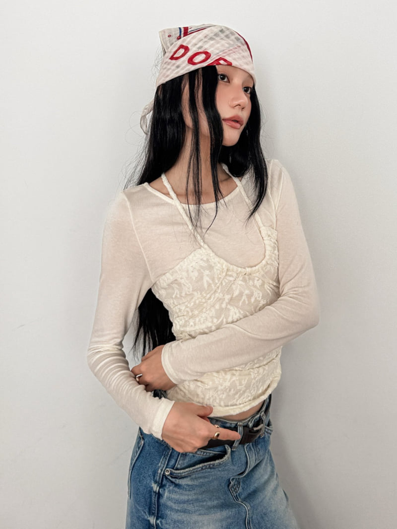 Foundation - Korean Women Fashion - #romanticstyle - Sherbet Halter Tee - 5