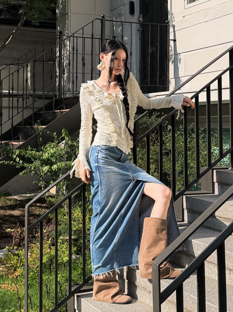 Foundation - Korean Women Fashion - #shopsmall - Rito Denim Skirt - 9