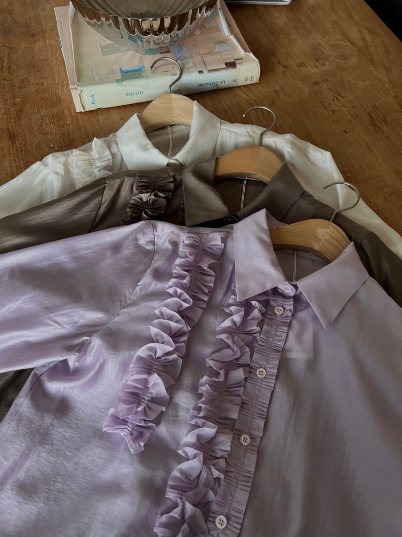 Foundation - Korean Women Fashion - #shopsmall - Rose Shirring Blouse - 3