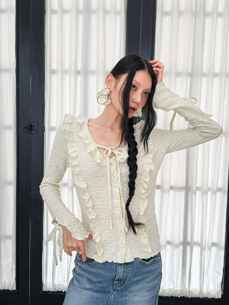 Foundation - Korean Women Fashion - #thatsdarling - Crack Frill Blouse - 5