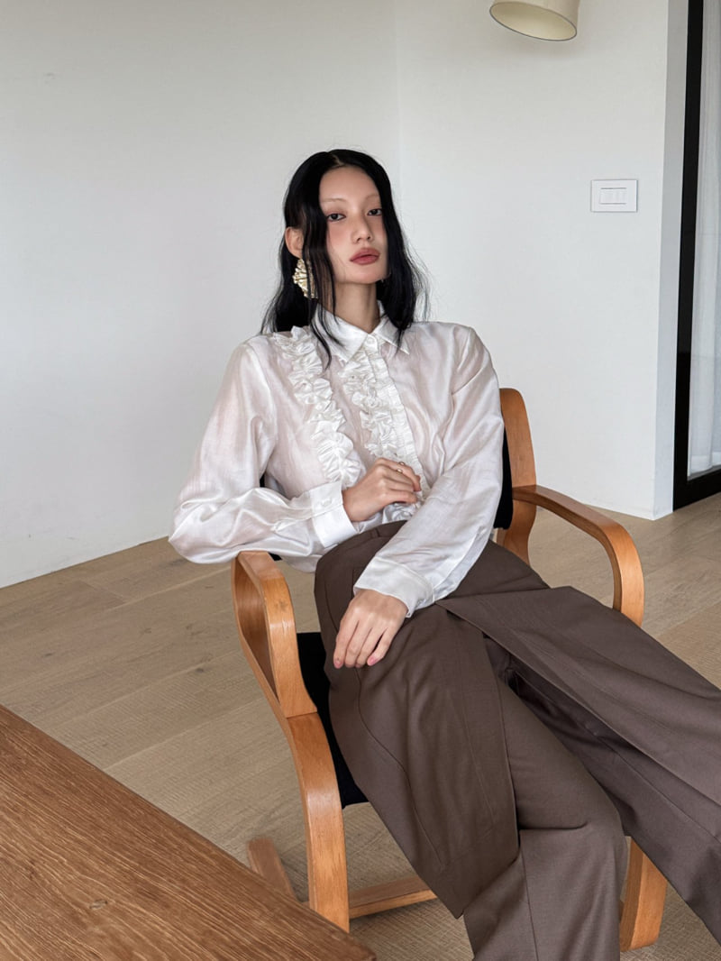 Foundation - Korean Women Fashion - #shopsmall - Rose Shirring Blouse - 4