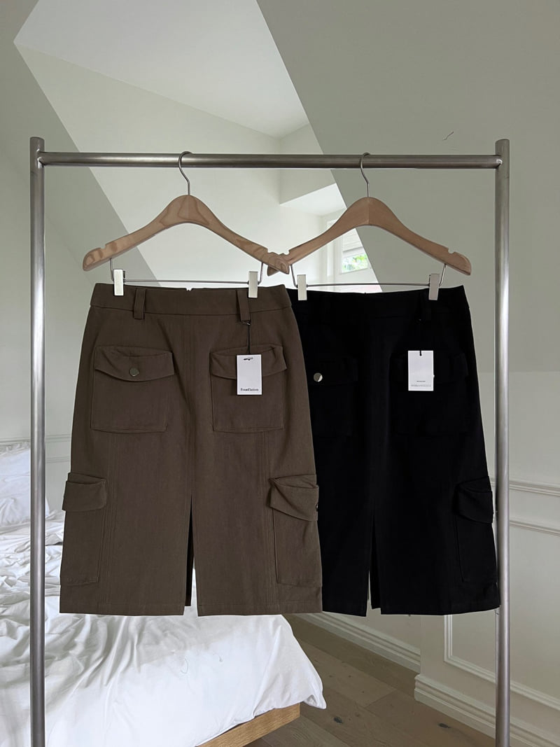Foundation - Korean Women Fashion - #womensfashion - Brick Cargo Skirt
