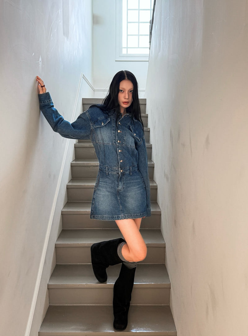 Foundation - Korean Women Fashion - #womensfashion - Lauren Denim One-Piece - 8