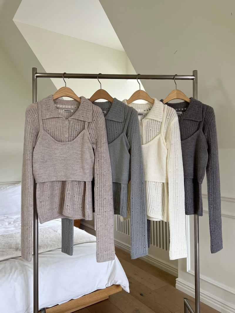 Foundation - Korean Women Fashion - #womensfashion - Damage Set (Top+Cardigan) - 2