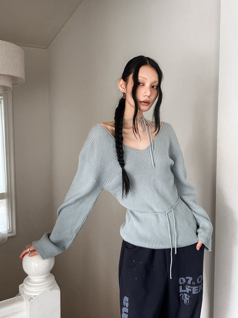 Foundation - Korean Women Fashion - #womensfashion - Karen V Neck Knit - 7