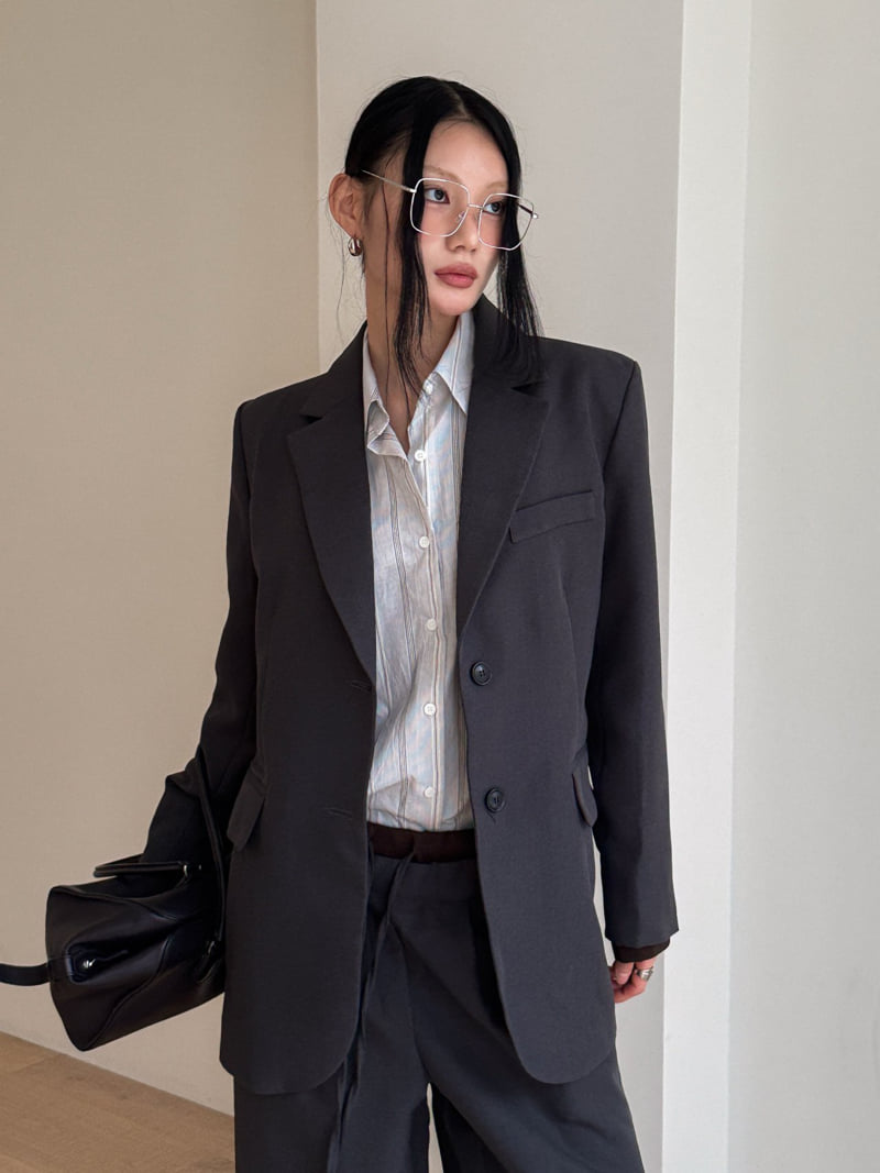 Foundation - Korean Women Fashion - #womensfashion - Cigarette Blazer Jacket (Detachable Collar) - 12