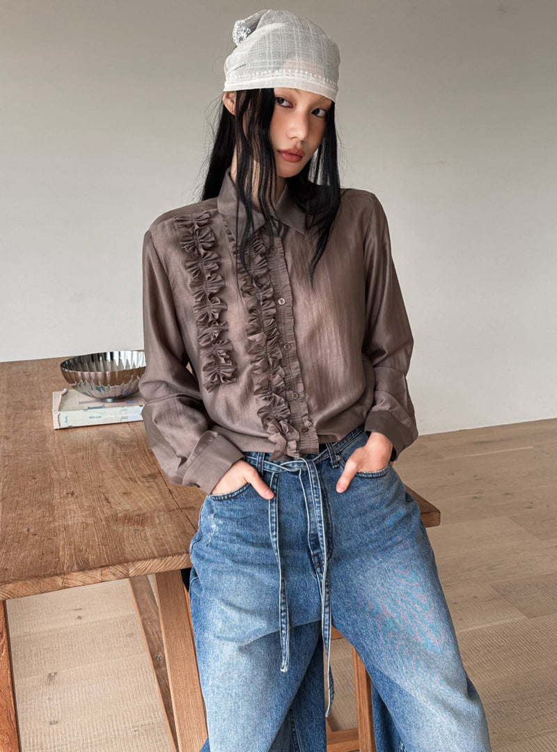 Foundation - Korean Women Fashion - #womensfashion - Rose Shirring Blouse - 7