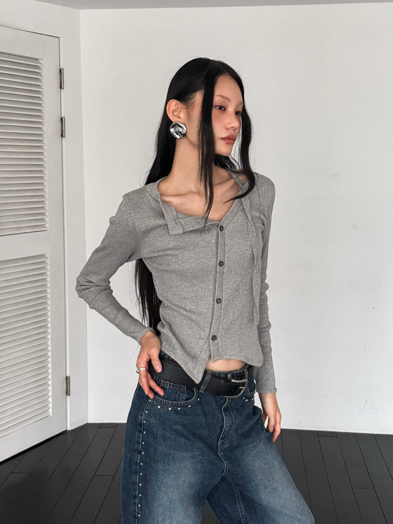 Foundation - Korean Women Fashion - #womensfashion - Jay D-Ring Ribbed Tee - 10