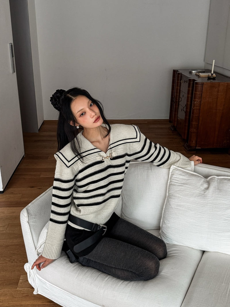 Foundation - Korean Women Fashion - #womensfashion - Urban Sailor Buckle Knit - 5