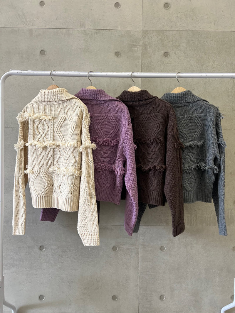 Foundation - Korean Women Fashion - #womensfashion - Forming Tassel Cardigan - 2