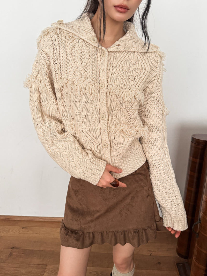Foundation - Korean Women Fashion - #womensfashion - Forming Tassel Cardigan - 6