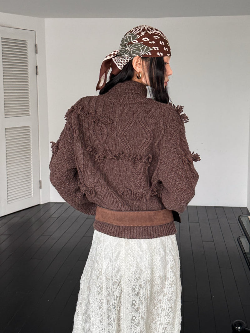 Foundation - Korean Women Fashion - #womensfashion - Forming Tassel Cardigan - 8