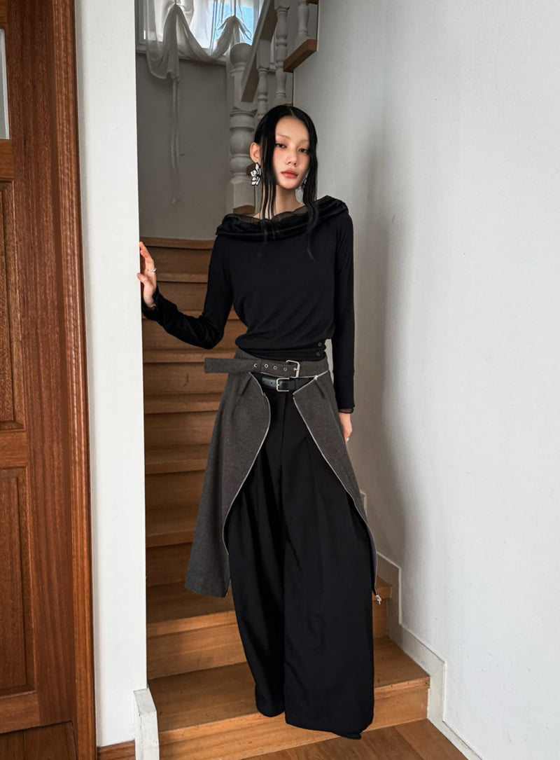 Foundation - Korean Women Fashion - #womensfashion - Mute Mesh Off-Shoulder Tee - 11