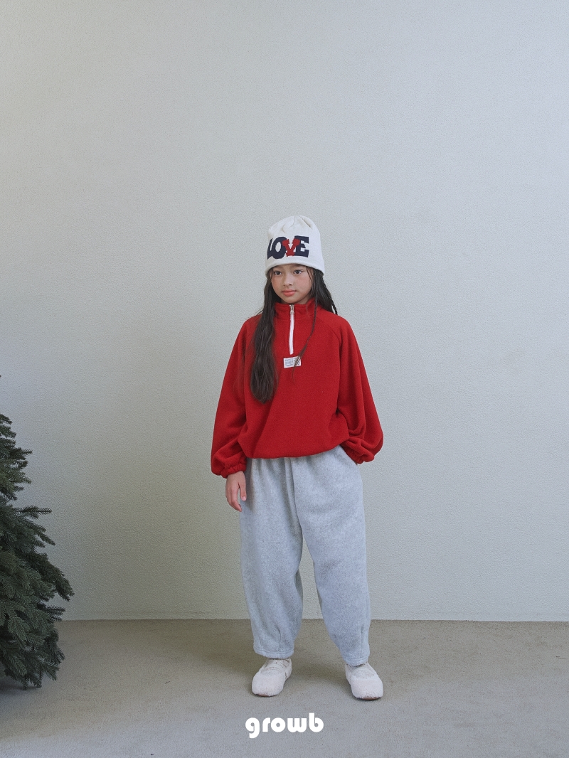 Grow B - Korean Children Fashion - #discoveringself - Fleece Baggy Pants - 10