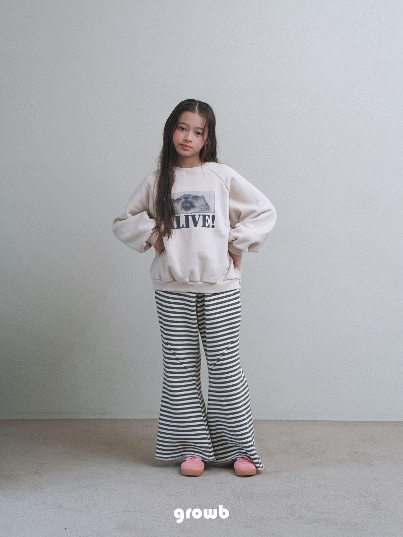 Grow B - Korean Children Fashion - #prettylittlegirls - Jenny Bootcut Pants (Stripe) - 9