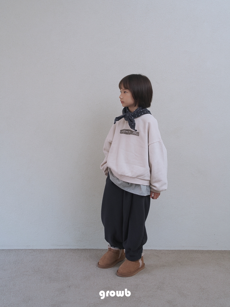 Grow B - Korean Children Fashion - #stylishchildhood - Fleece Baggy Pants - 6