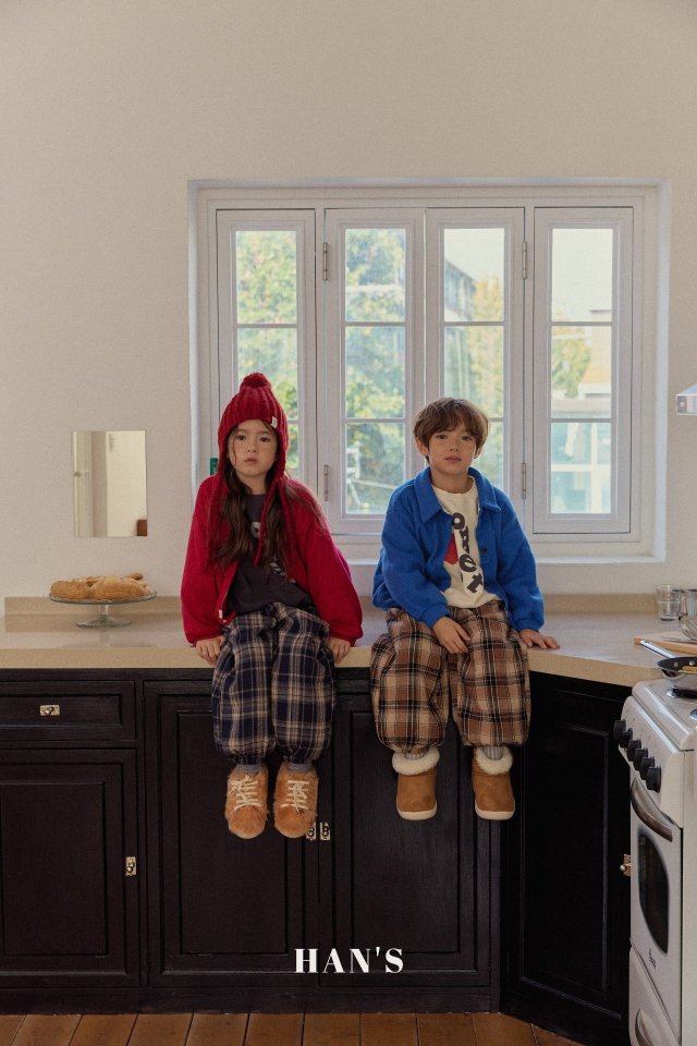 Han's - Korean Children Fashion - #discoveringself - Fleece Check Pants - 3