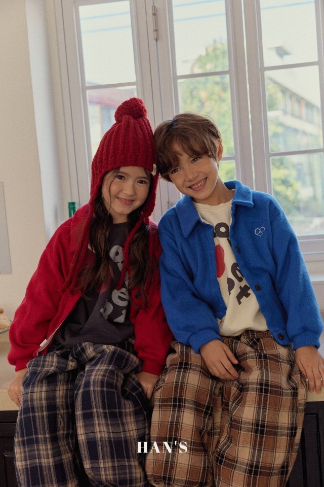Han's - Korean Children Fashion - #kidsstore - Fleece Check Pants - 6