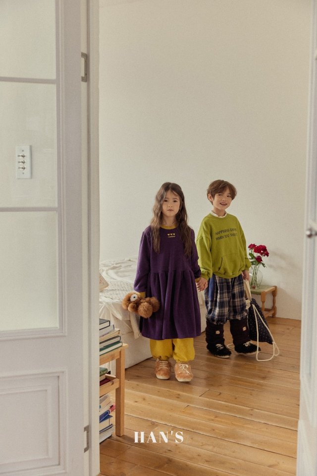 Han's - Korean Children Fashion - #littlefashionista - Fleece Check Pants - 9
