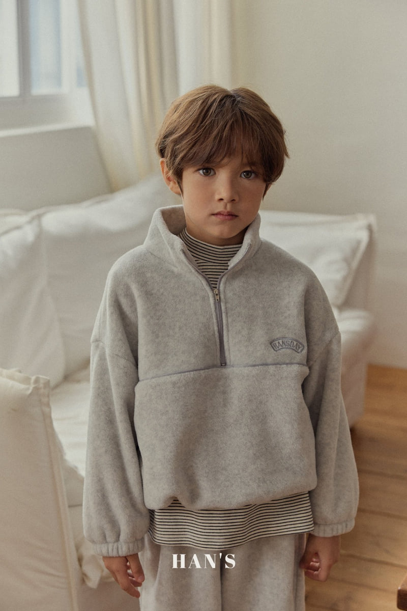 Han's - Korean Children Fashion - #toddlerclothing - Fleece Half Zip-Up - 11