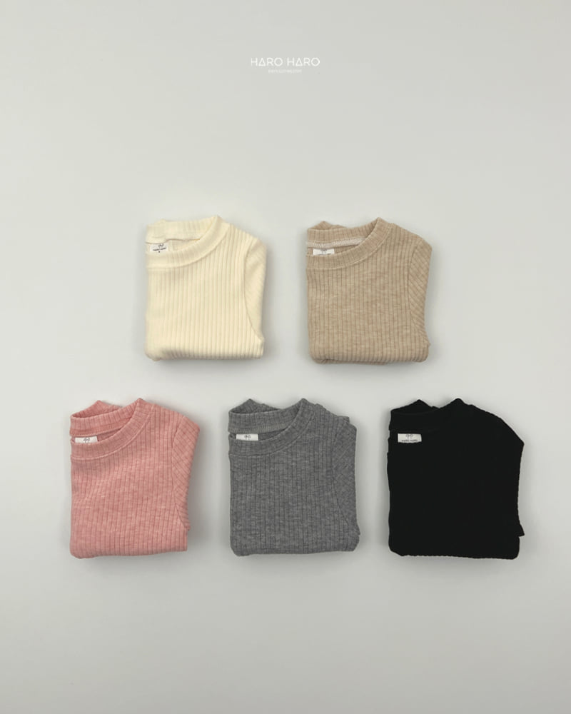 Haro Haro - Korean Children Fashion - #Kfashion4kids - Rose Ribbed Slim Fleece Tee - 9