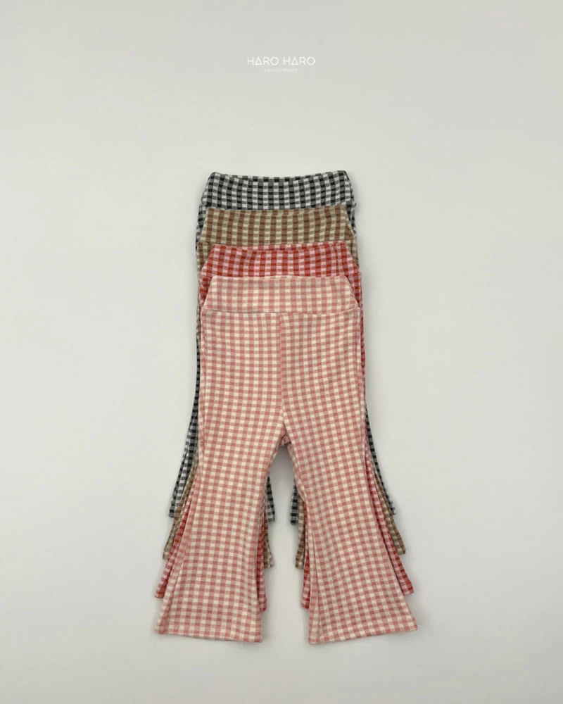 Haro Haro - Korean Children Fashion - #Kfashion4kids - Check Fleece Bootcut Leggings - 3