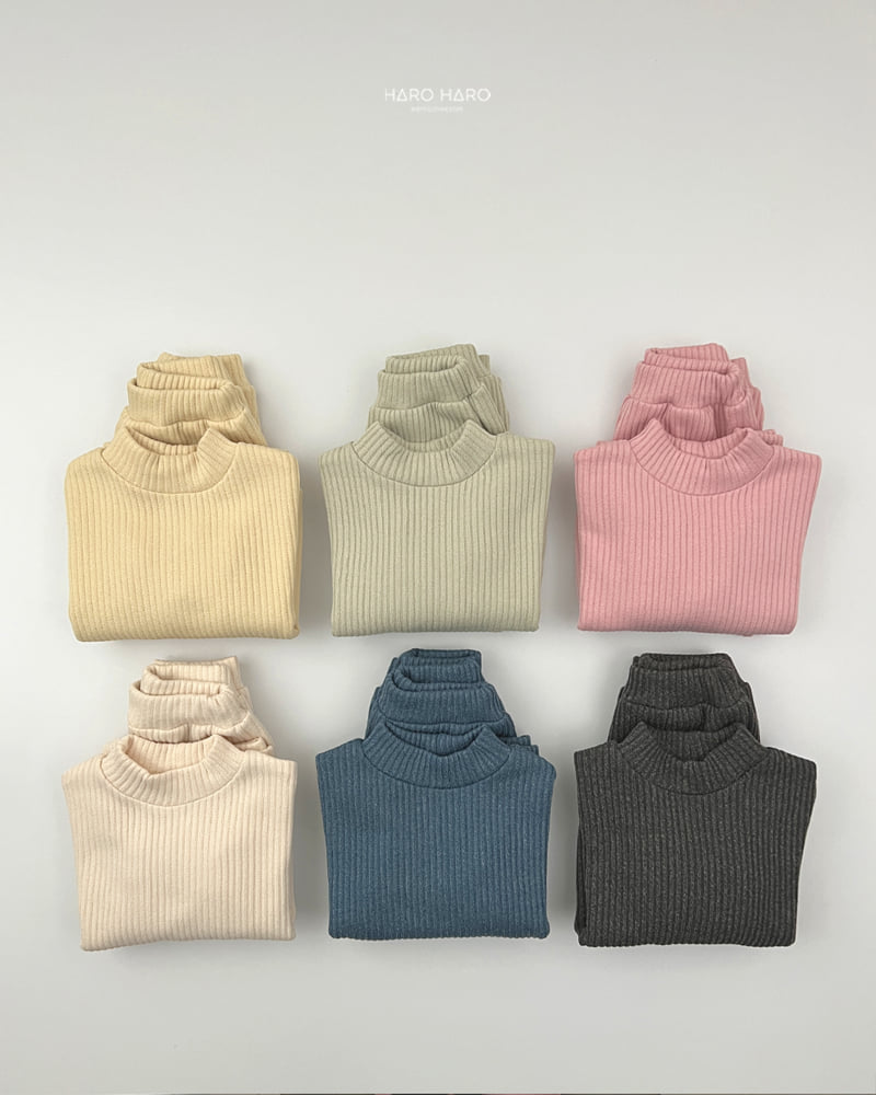 Haro Haro - Korean Children Fashion - #Kfashion4kids - Knit Fleece Half Turtleneck Set - 8