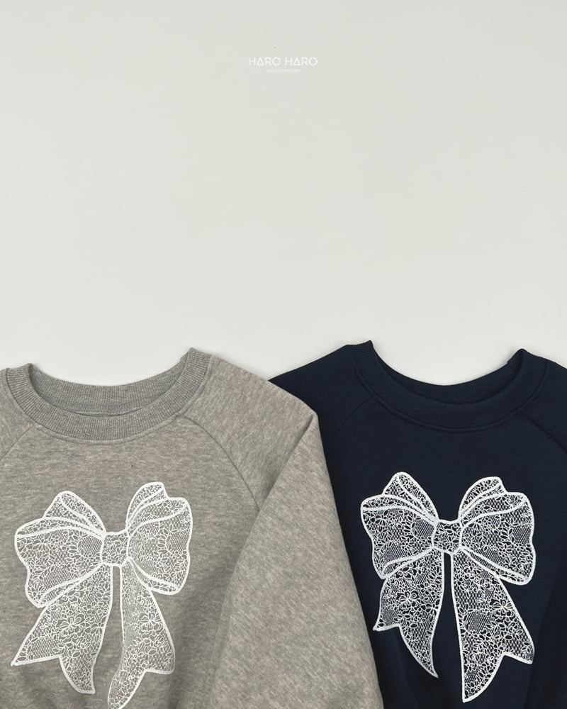 Haro Haro - Korean Children Fashion - #Kfashion4kids - Lace Ribbon Fleece Sweatshirt - 6
