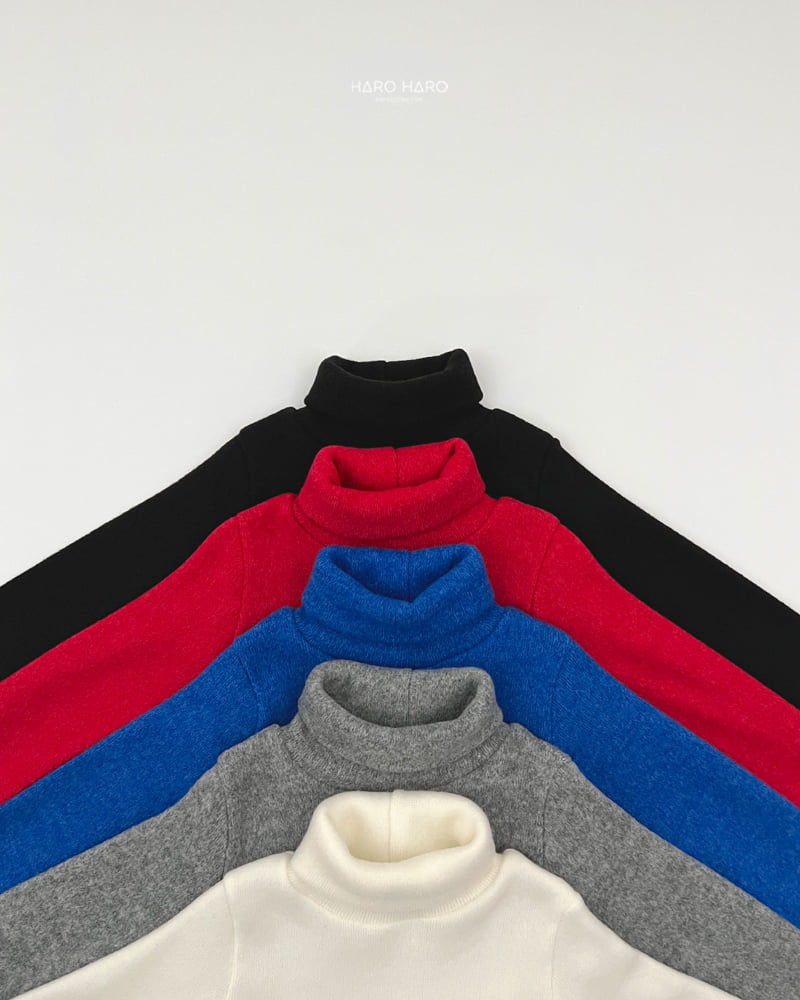 Haro Haro - Korean Children Fashion - #kidzfashiontrend - Soft Fleece Turtleneck Tee - 4
