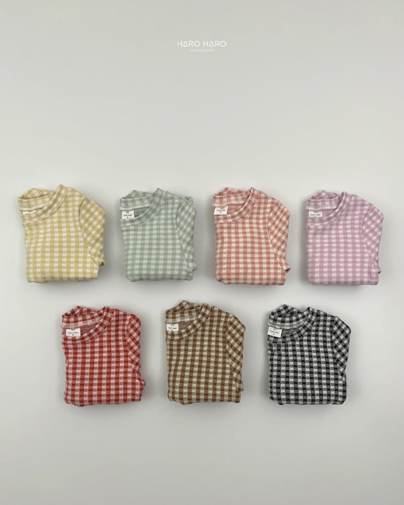 Haro Haro - Korean Children Fashion - #Kfashion4kids - Petite Check Slim Fleece Tee - 8