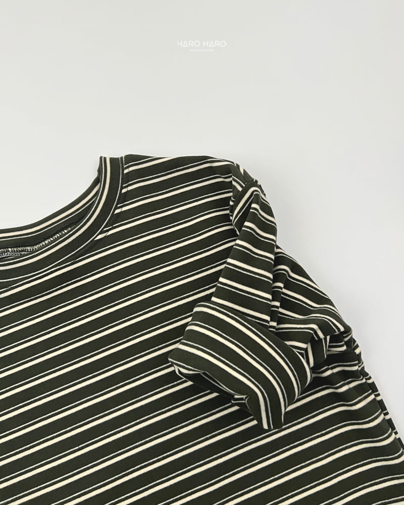 Haro Haro - Korean Children Fashion - #childofig - Fran Stripe Loose Fleece Tee - 9
