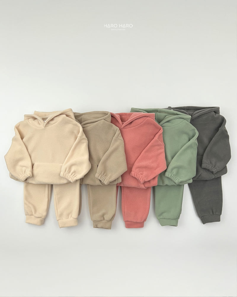 Haro Haro - Korean Children Fashion - #childofig - Fleece Hoodie Set - 5
