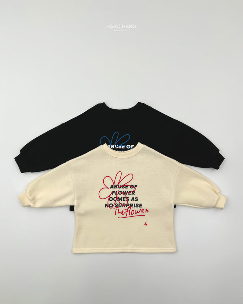 Haro Haro - Korean Children Fashion - #childofig - Flower Loose Fleece Tee - 3