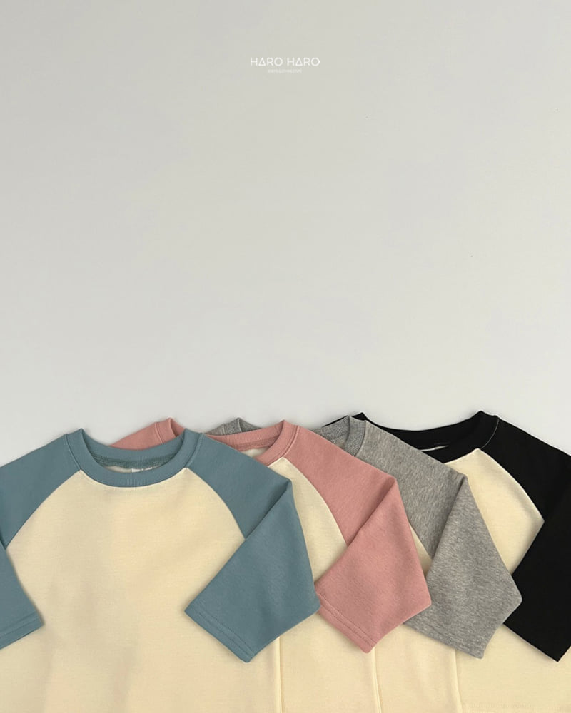 Haro Haro - Korean Children Fashion - #childofig - Raglan Loose Fleece Tee - 8