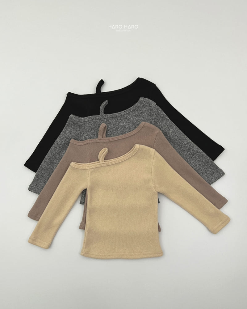 Haro Haro - Korean Children Fashion - #childofig - Mihou Fleece Off Shoulder Tee - 3