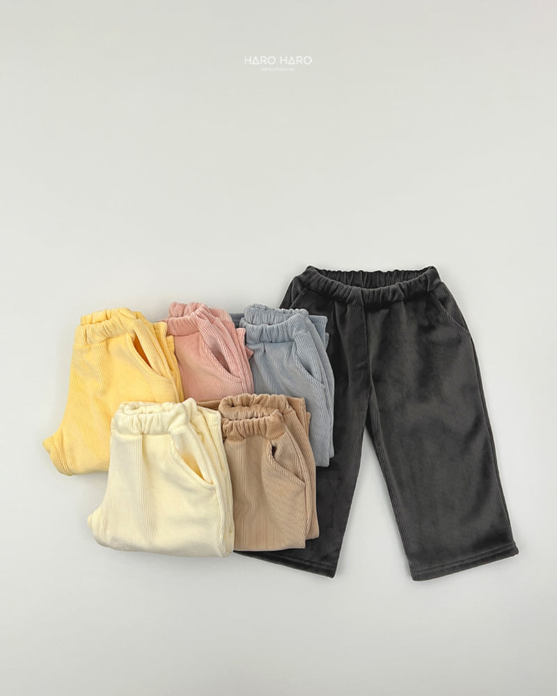Haro Haro - Korean Children Fashion - #childrensboutique - Mink Ribbed Wide Pants - 7