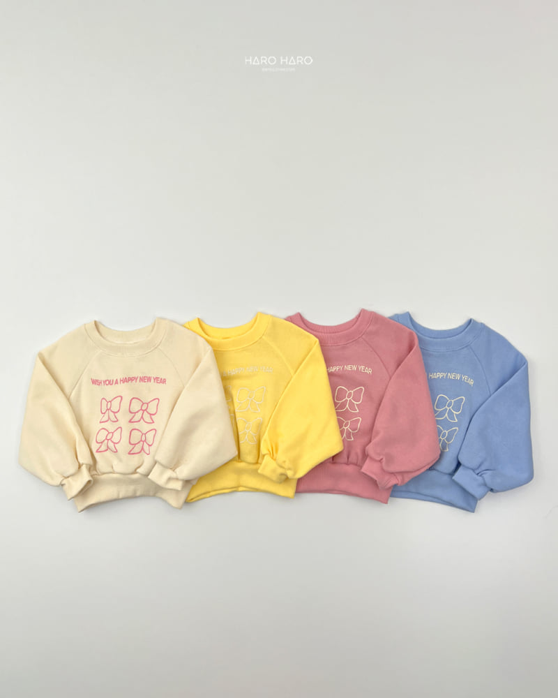 Haro Haro - Korean Children Fashion - #childrensboutique - Happy Ribbon Fleece Sweatshirt - 5