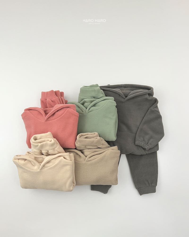Haro Haro - Korean Children Fashion - #designkidswear - Fleece Hoodie Set - 7