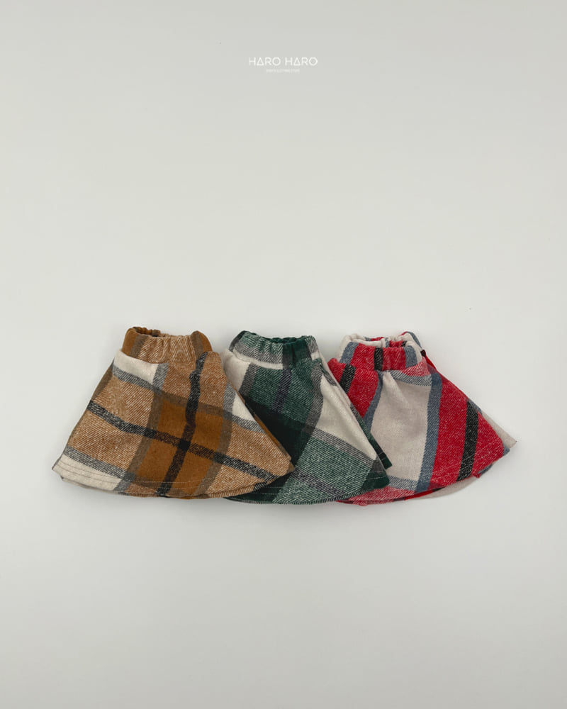 Haro Haro - Korean Children Fashion - #discoveringself - Wool Check Fleece Skirt - 10