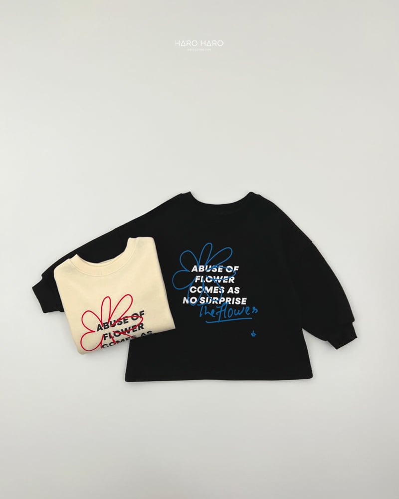 Haro Haro - Korean Children Fashion - #discoveringself - Flower Loose Fleece Tee - 7