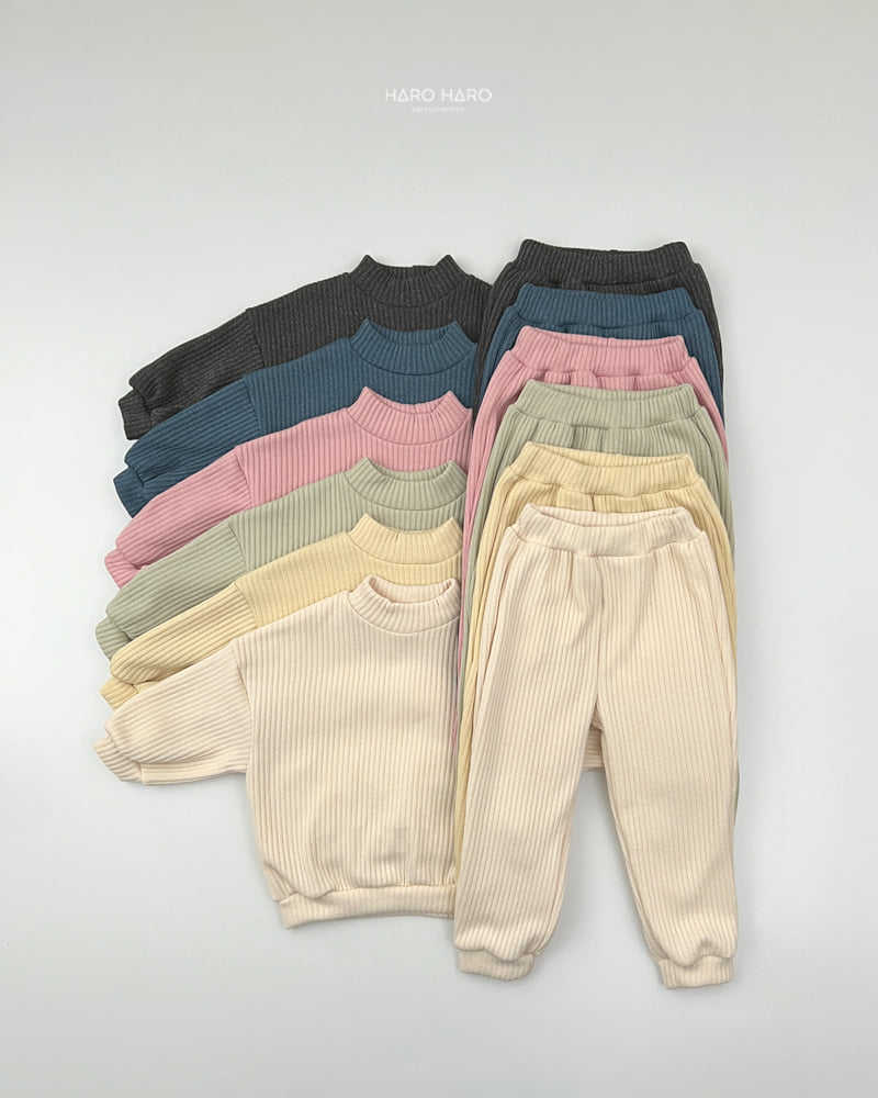 Haro Haro - Korean Children Fashion - #discoveringself - Knit Fleece Half Turtleneck Set - 3